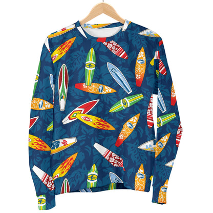 Surfboard Pattern Print Men Long Sleeve Sweatshirt