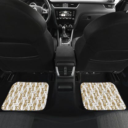 Trumpet with Music Note Print Car Floor Mats Front Back
