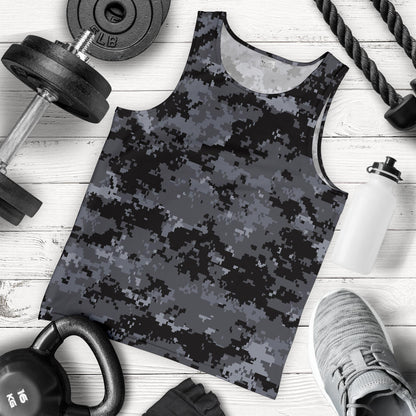 ACU Digital Black Camouflage Men Tank Top