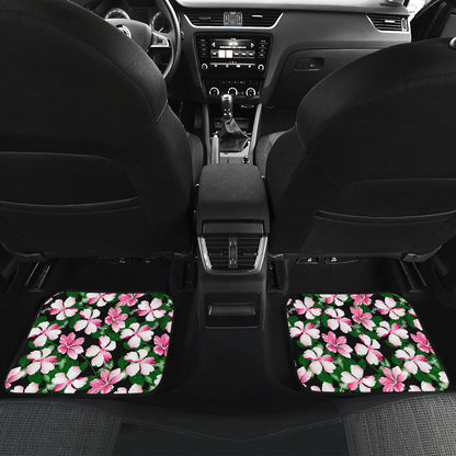 Hibiscus Pink Flower Hawaiian Print Car Floor Mats Front Back