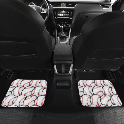 Baseball Pattern Car Floor Mats Front Back