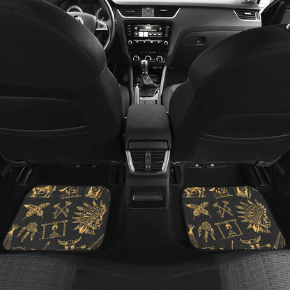American indian Gold Style Car Floor Mats Front Back