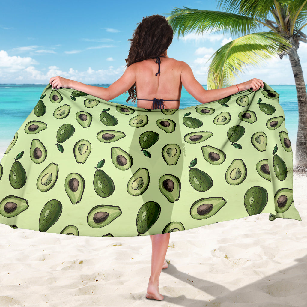 Avocado Pattern Print Design 02 Sarong Pareo Wrap