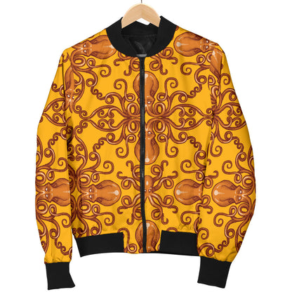 Octopus Background Design Print Men Bomber Jacket