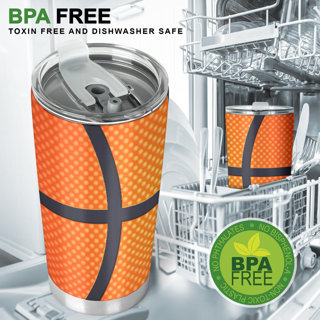 Basketball Texture Print Pattern Tumbler