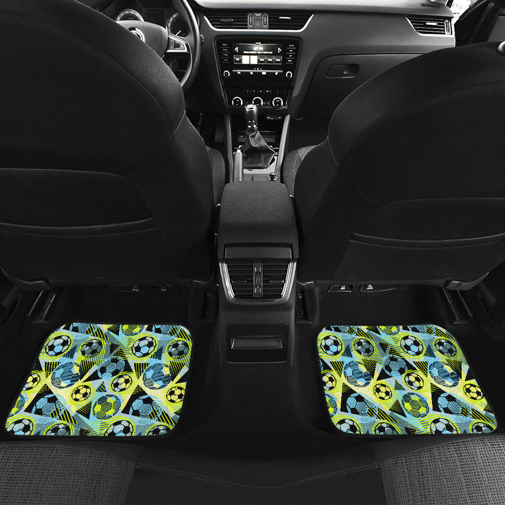 Soccer Ball Themed Print Design Car Floor Mats Front Back