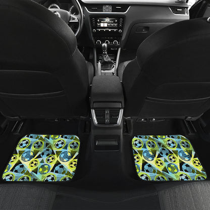 Soccer Ball Themed Print Design Car Floor Mats Front Back