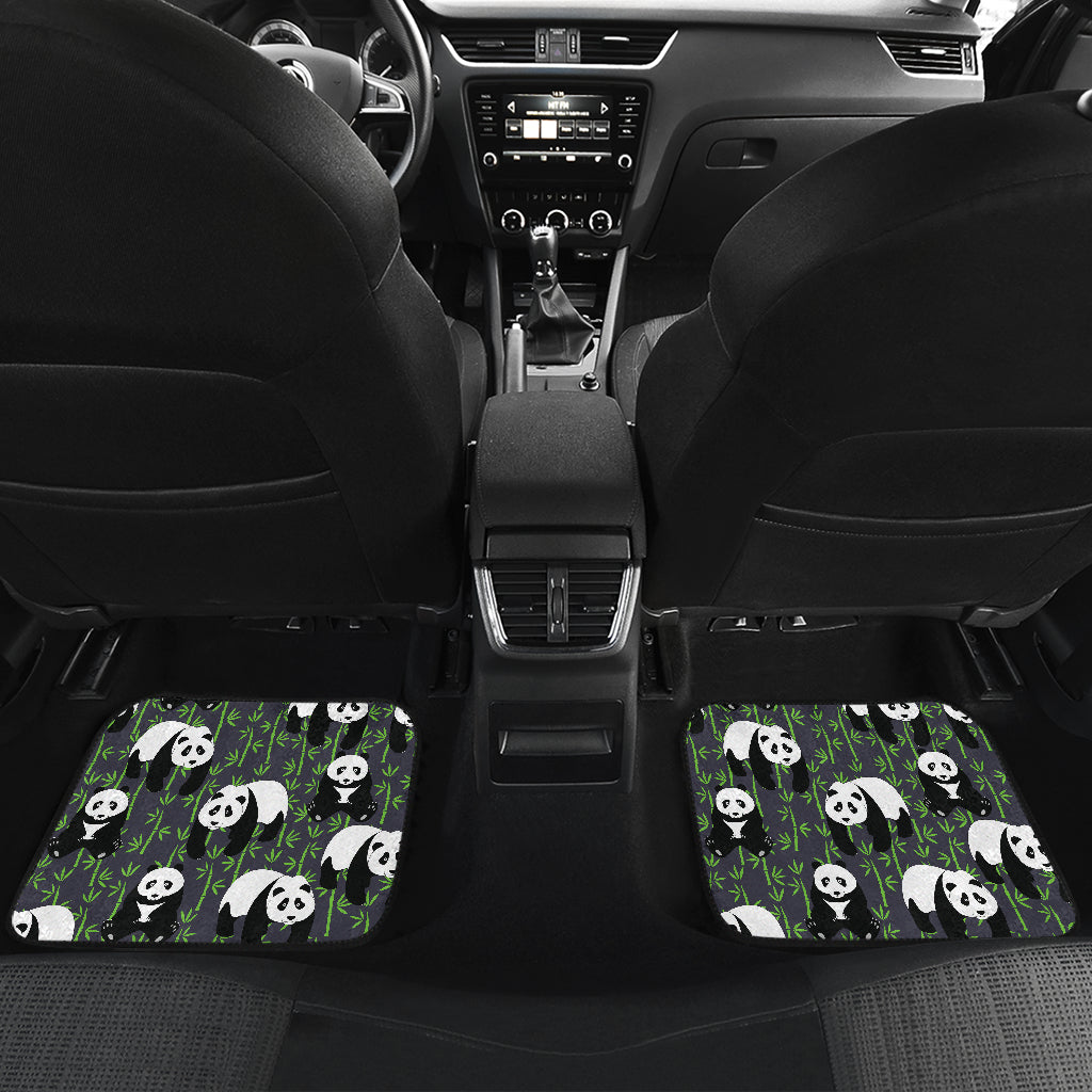 Panda Bear Bamboo Themed Print Car Floor Mats Front Back
