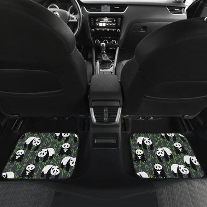 Panda Bear Bamboo Themed Print Car Floor Mats Front Back