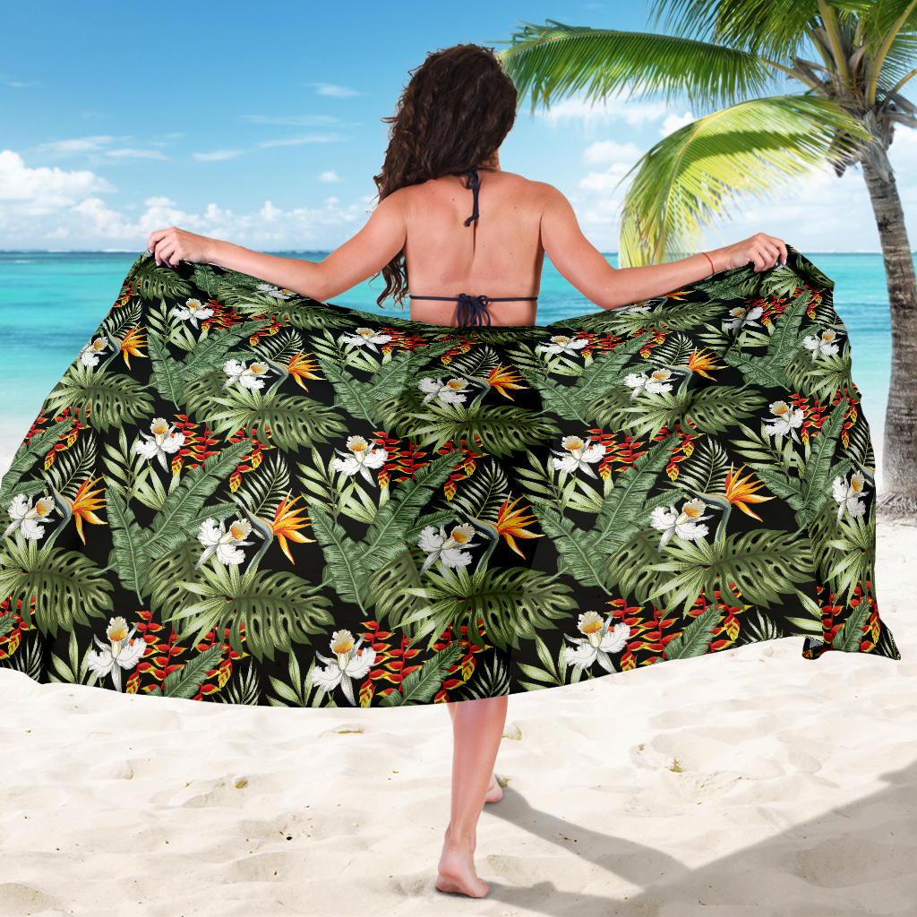 Bird Of Paradise Pattern Print Design 02 Sarong Pareo Wrap