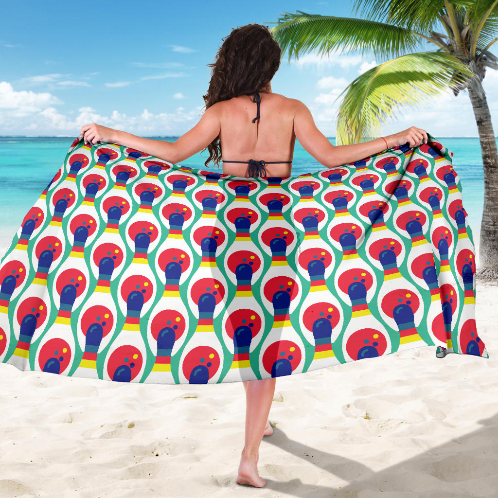 Bowling Pattern Print Design 05 Sarong Pareo Wrap