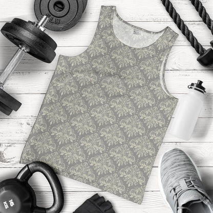 Damask Grey Elegant Print Pattern Men Tank Top