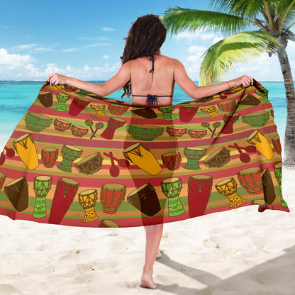 Percussion Pattern Print Design 01 Sarong Pareo Wrap