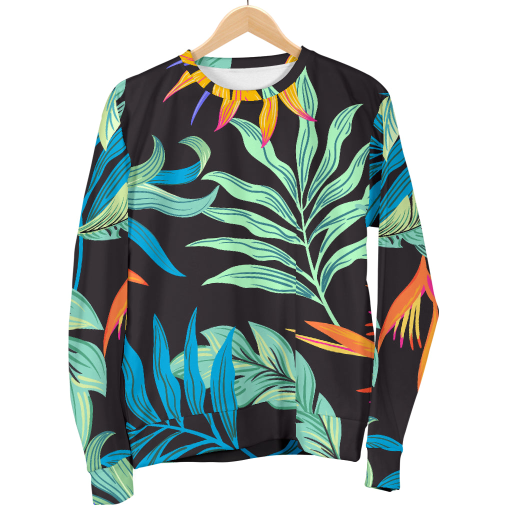 Tropical Palm Leaves Hawaiian Flower Women Long Sleeve Sweatshirt