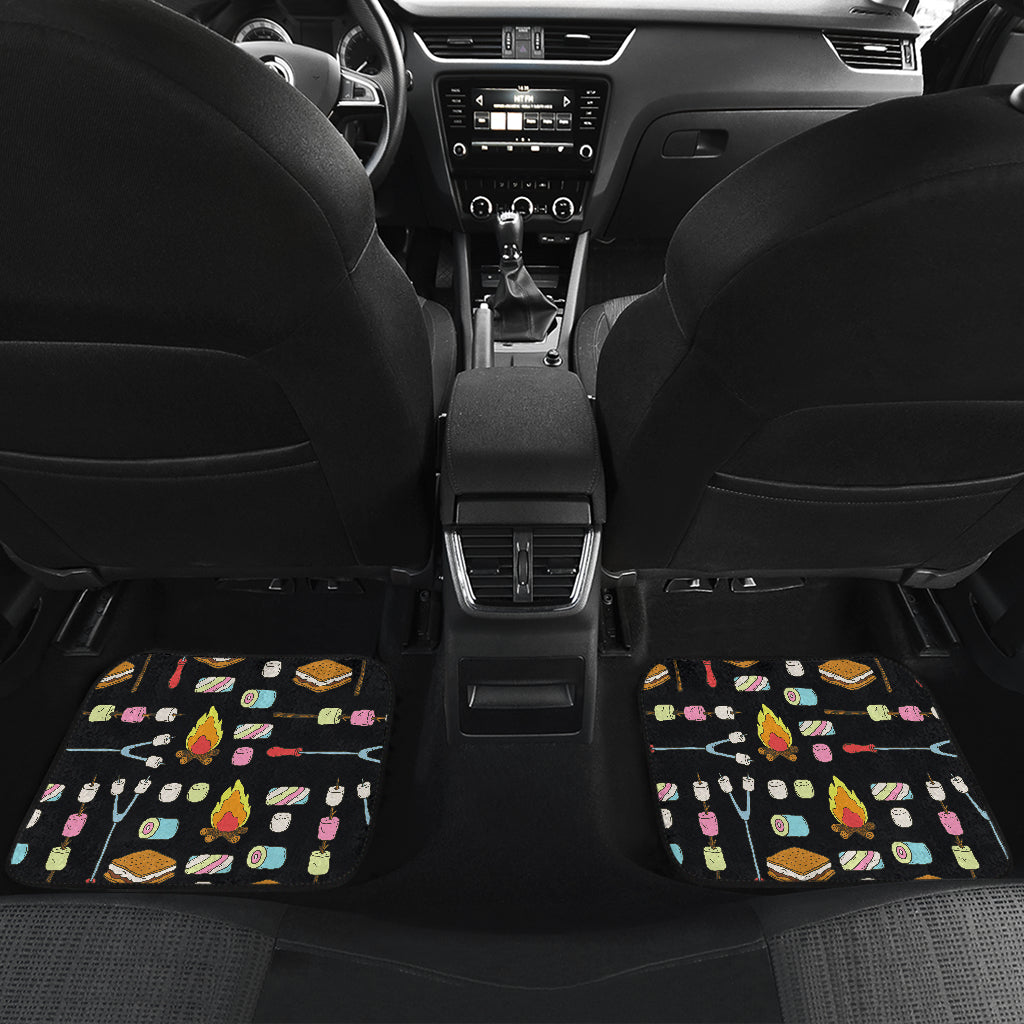Camping Campfire Marshmallows Car Floor Mats Front Back
