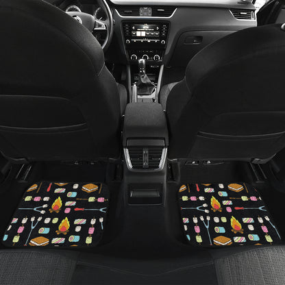 Camping Campfire Marshmallows Car Floor Mats Front Back