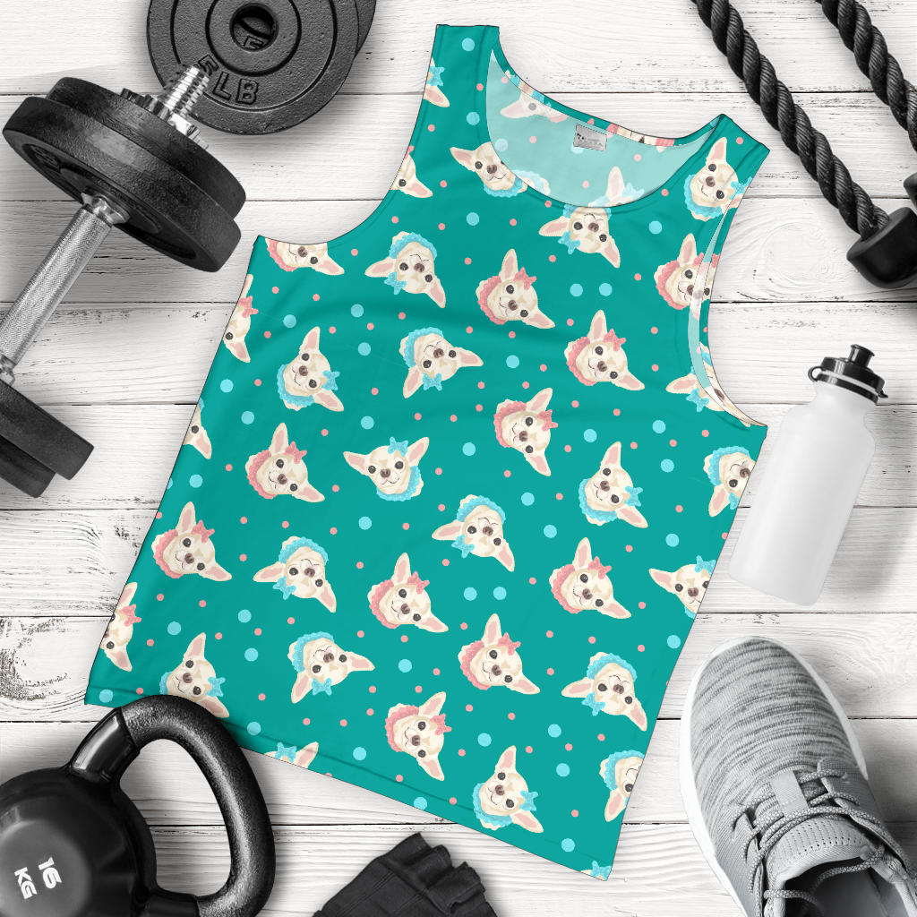 Chihuahua Polka Dot Pattern Men Tank Top