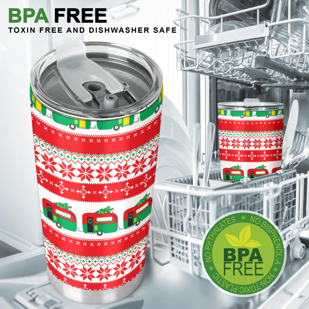 Camper Camping Ugly Christmas Design Print Tumbler