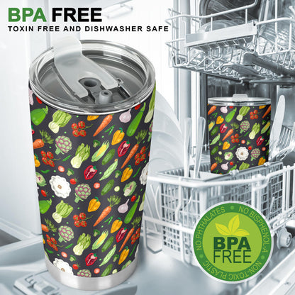 Vegan Pattern Themed Design Print Tumbler