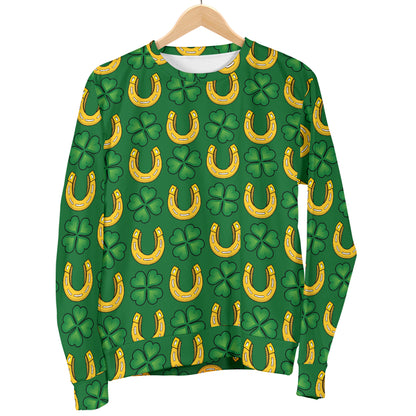 Shamrock Horseshoes Print Pattern Women Long Sleeve Sweatshirt