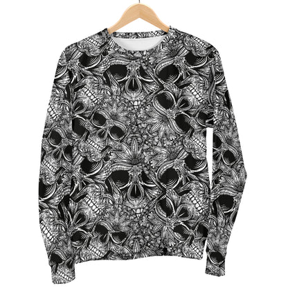 Skull Tattoo Design Print Women Long Sleeve Sweatshirt