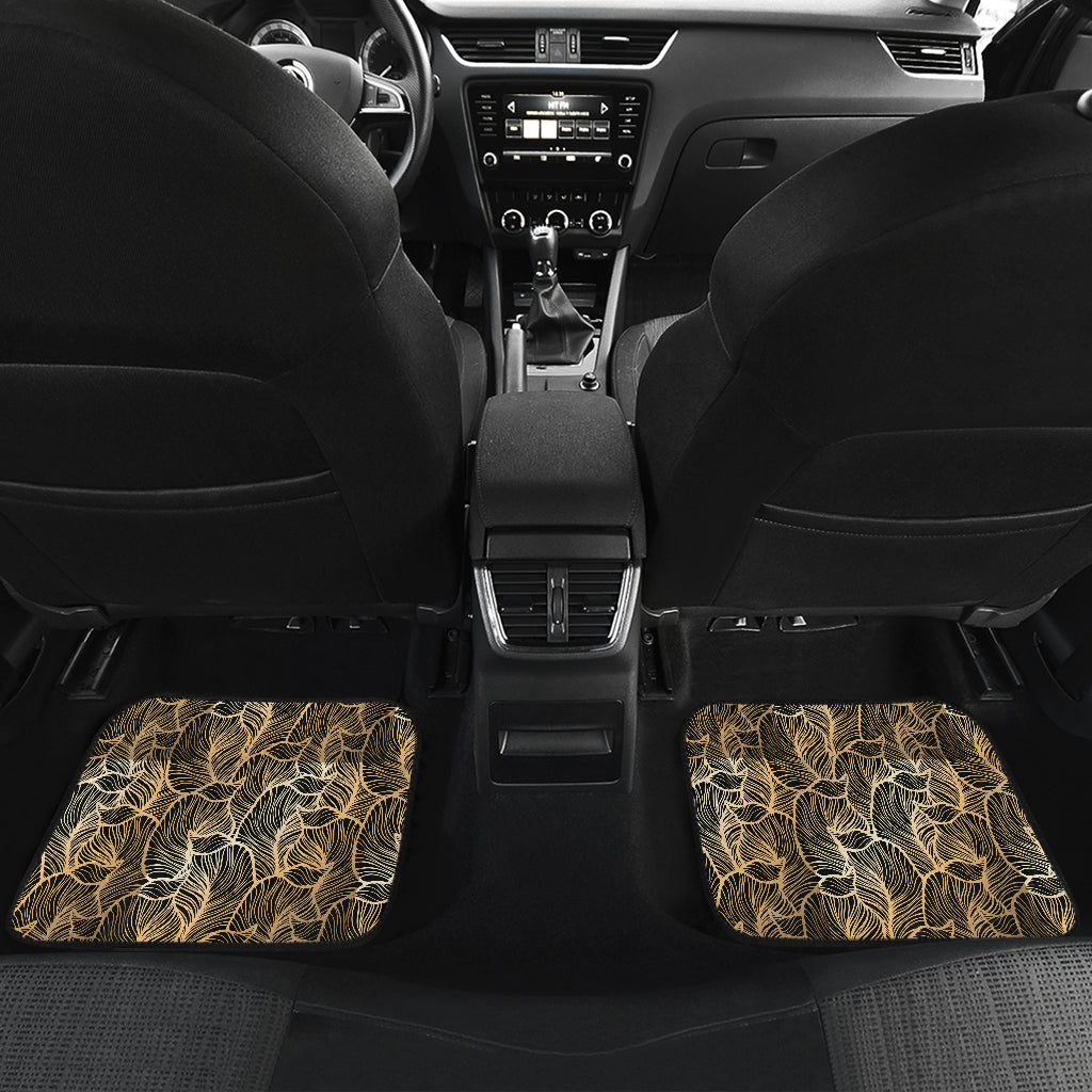 Elegant Gold leaf Print Car Floor Mats Front Back