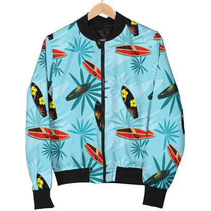 Surfboard Themed Pattern Men Bomber Jacket