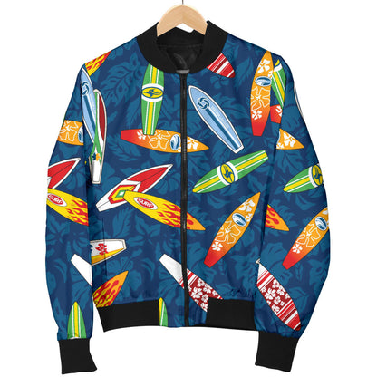 Surfboard Pattern Print Men Bomber Jacket