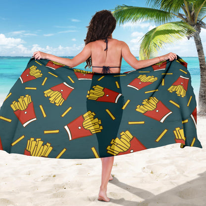 French Fried Pattern Print Design 04 Sarong Pareo Wrap