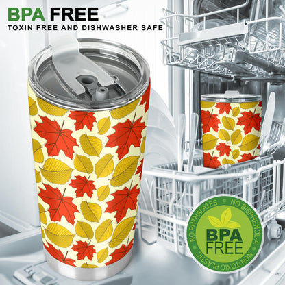 Elm Maple Leave Print Pattern Tumbler