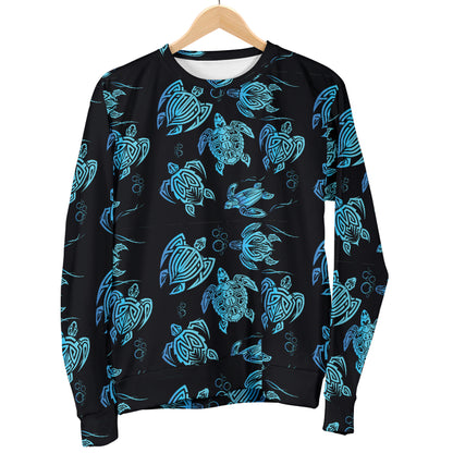 Tribal Turtle Polynesian Themed Design Men Long Sleeve Sweatshirt