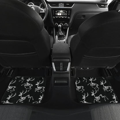 Deer Skeleton Print Pattern Car Floor Mats Front Back