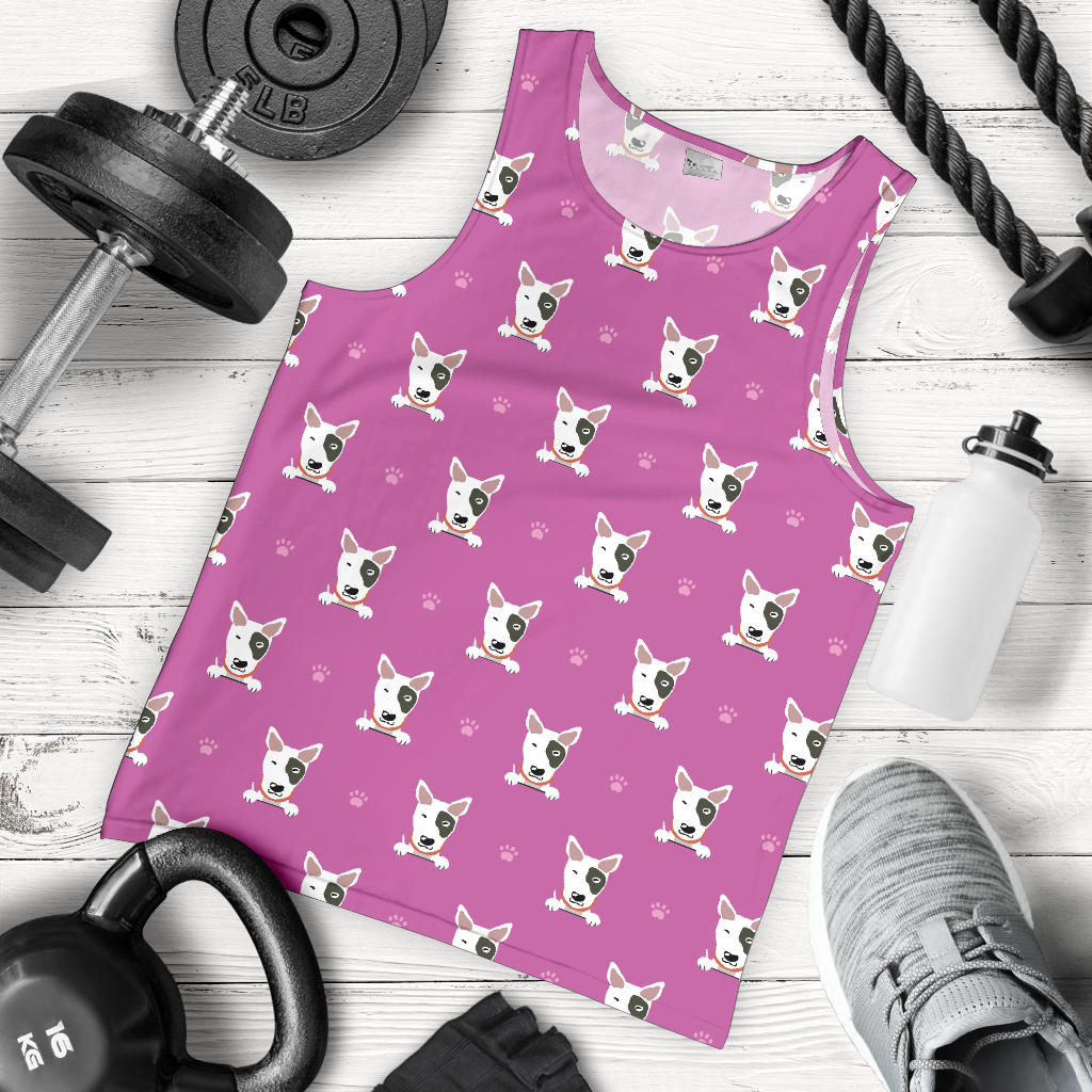 Bull Terrier Happy Print Pattern Men Tank Top