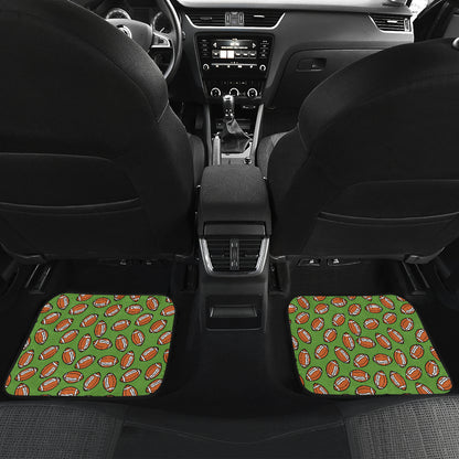 American Football on Green Design Car Floor Mats Front Back