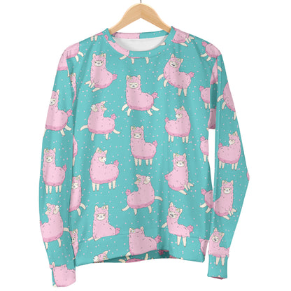 Alpaca Cartoon Design Themed Print Women Long Sleeve Sweatshirt