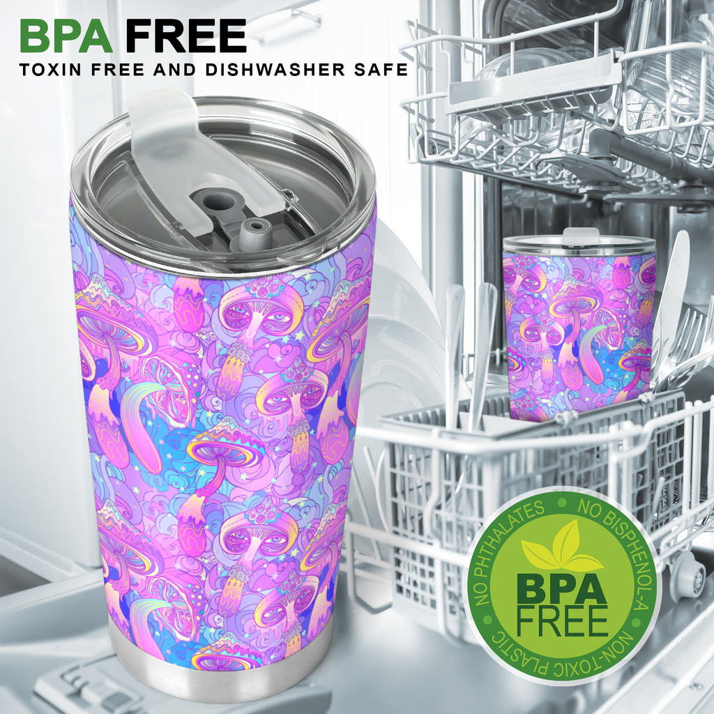 Psychedelic Trippy Mushroom Print Tumbler