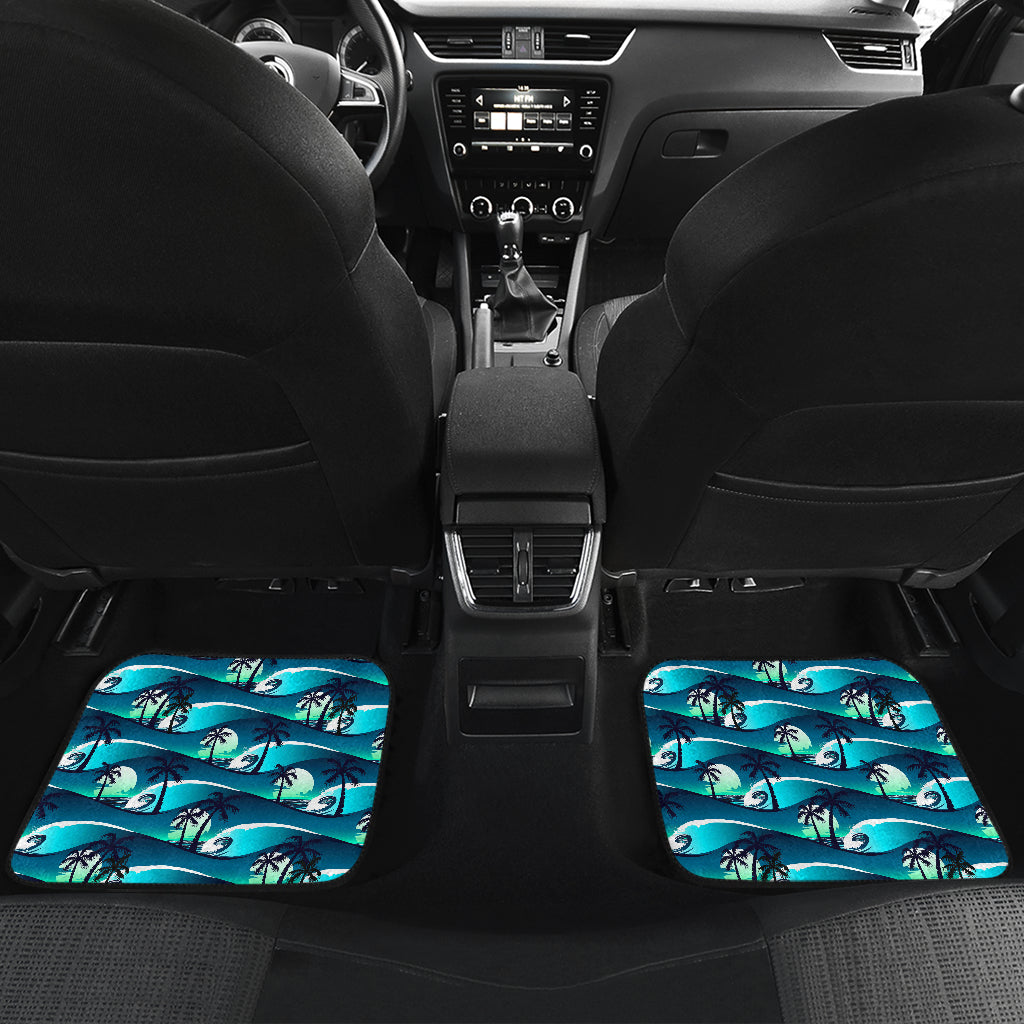 Beach Wave Design Print Car Floor Mats Front Back