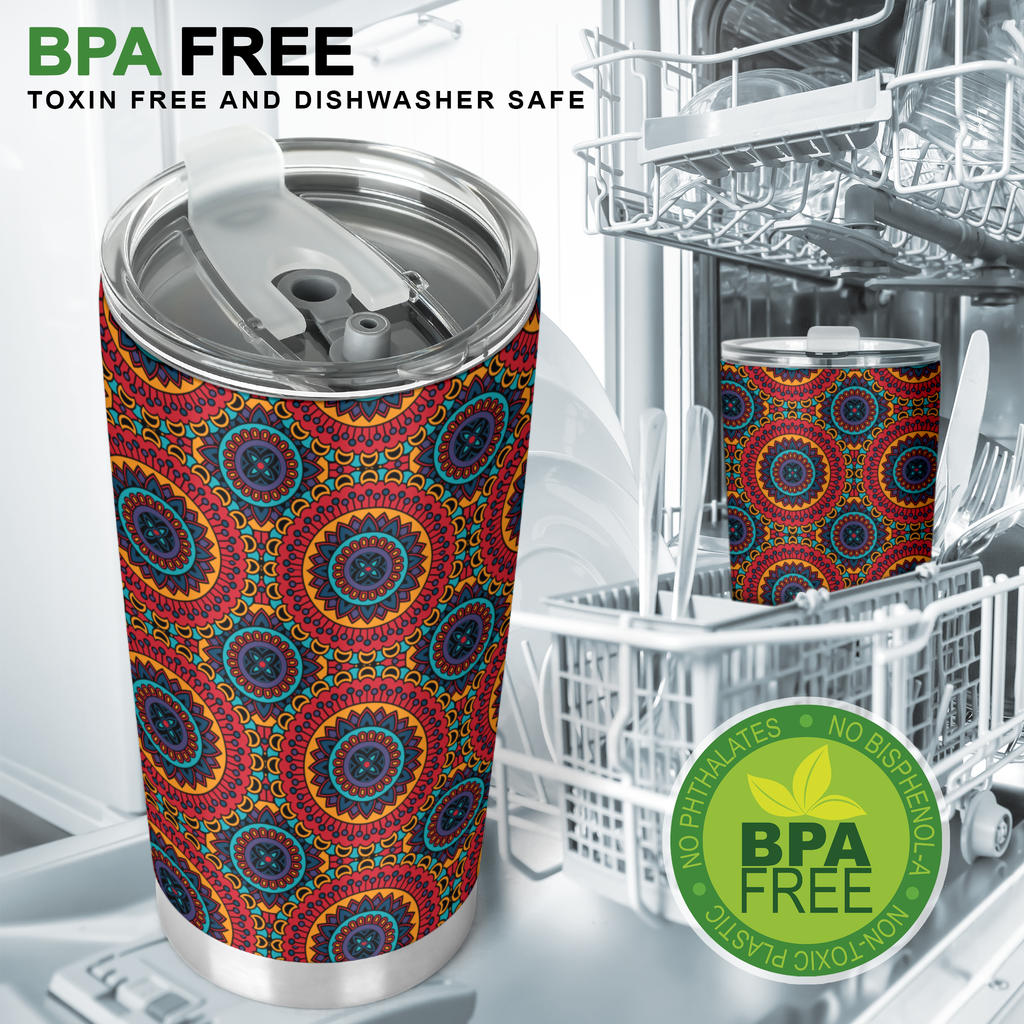 Bohemian Mandala Style Print Tumbler