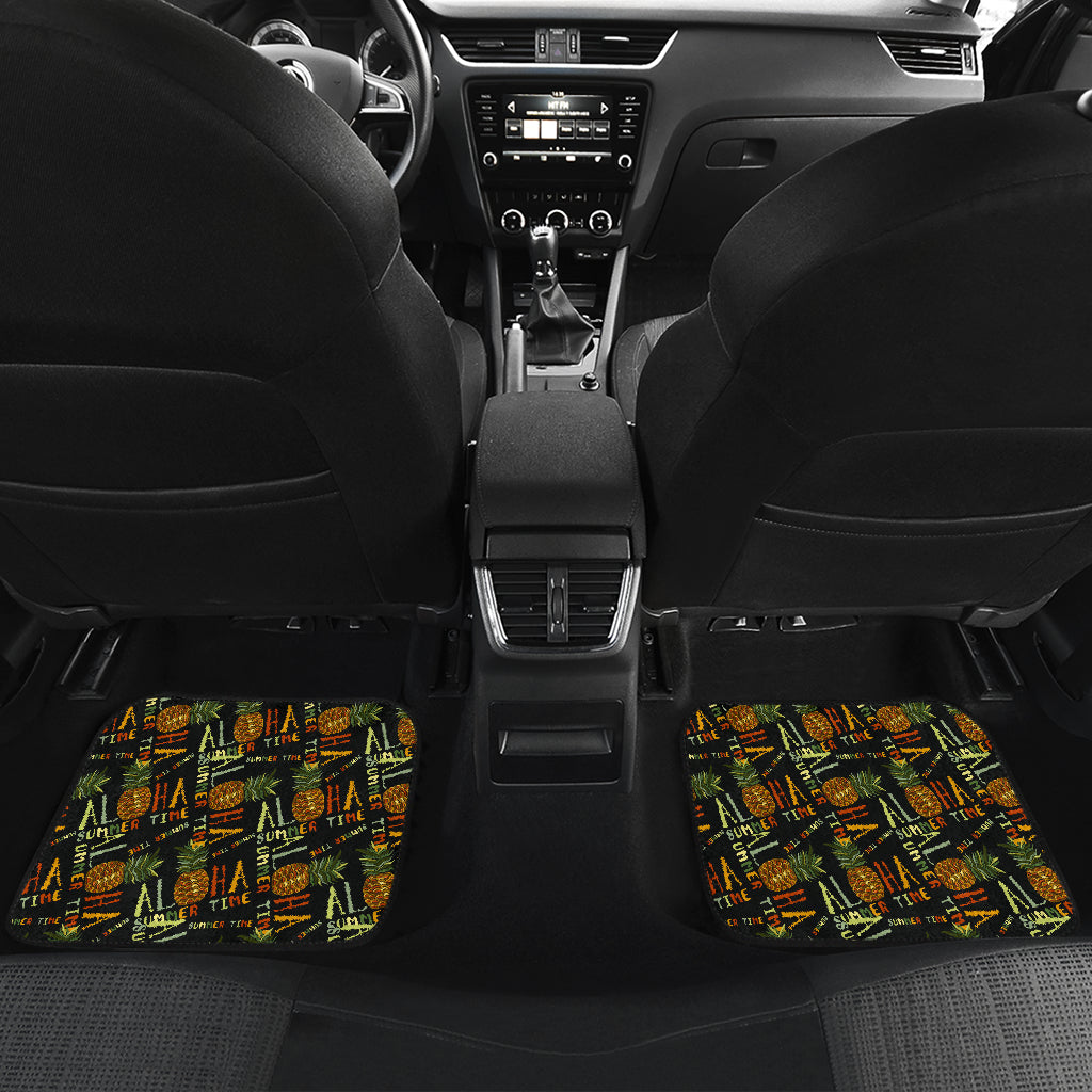 Aloha Hawaii Time Design Themed Print Car Floor Mats Front Back