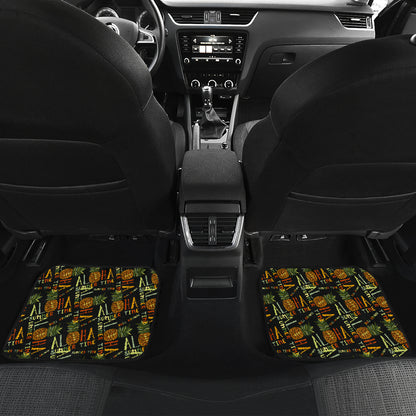 Aloha Hawaii Time Design Themed Print Car Floor Mats Front Back