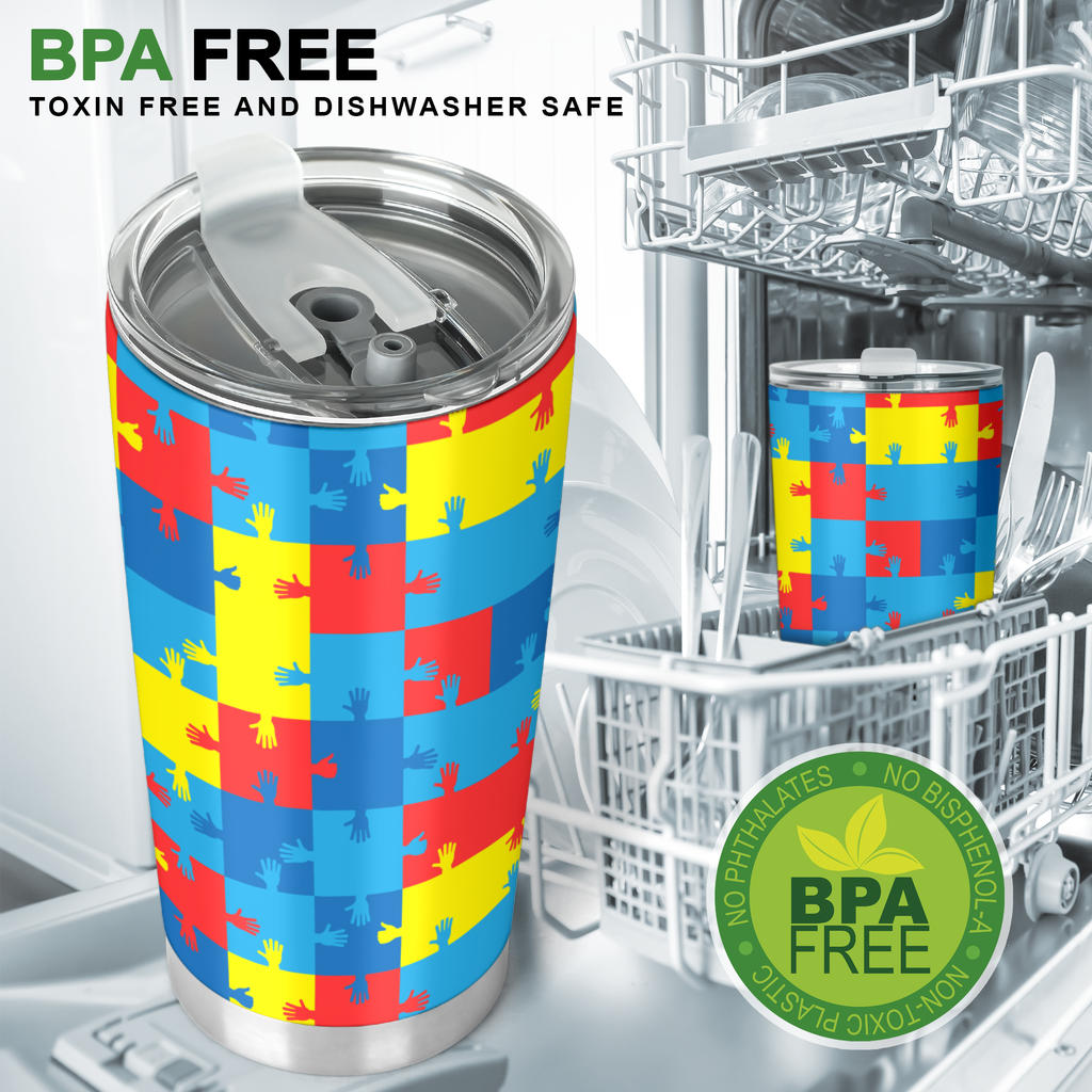 Autism Awareness Design Themed Print Tumbler