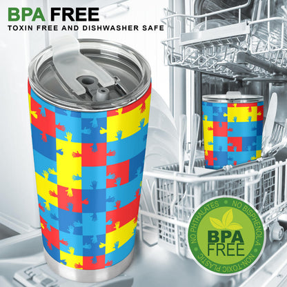 Autism Awareness Design Themed Print Tumbler