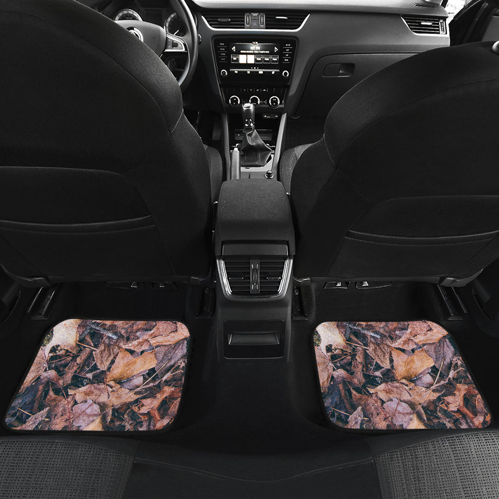 Camouflage Realistic Tree Leaf Print Car Floor Mats Front Back