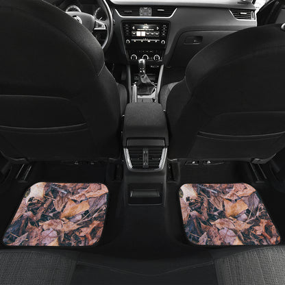 Camouflage Realistic Tree Leaf Print Car Floor Mats Front Back
