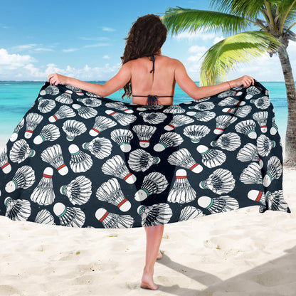 Badminton Ball Pattern Print Design 01 Sarong Pareo Wrap