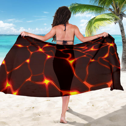 Lava Pattern Print Design 02 Sarong Pareo Wrap