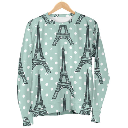 Eiffel Tower Polka Dot Print Men Long Sleeve Sweatshirt