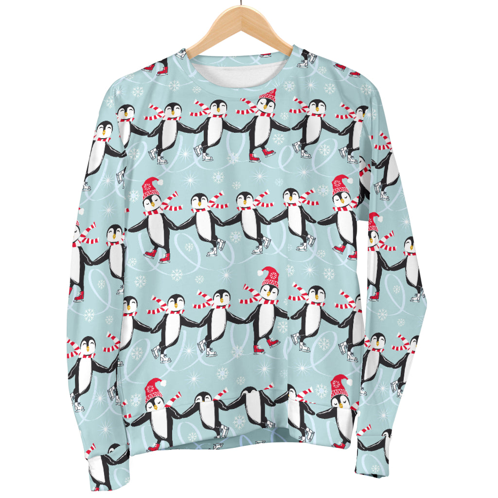Penguin Sking Design Men Long Sleeve Sweatshirt