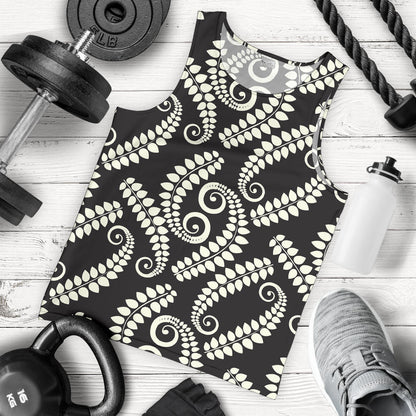 Fern Leave Print Pattern Men Tank Top