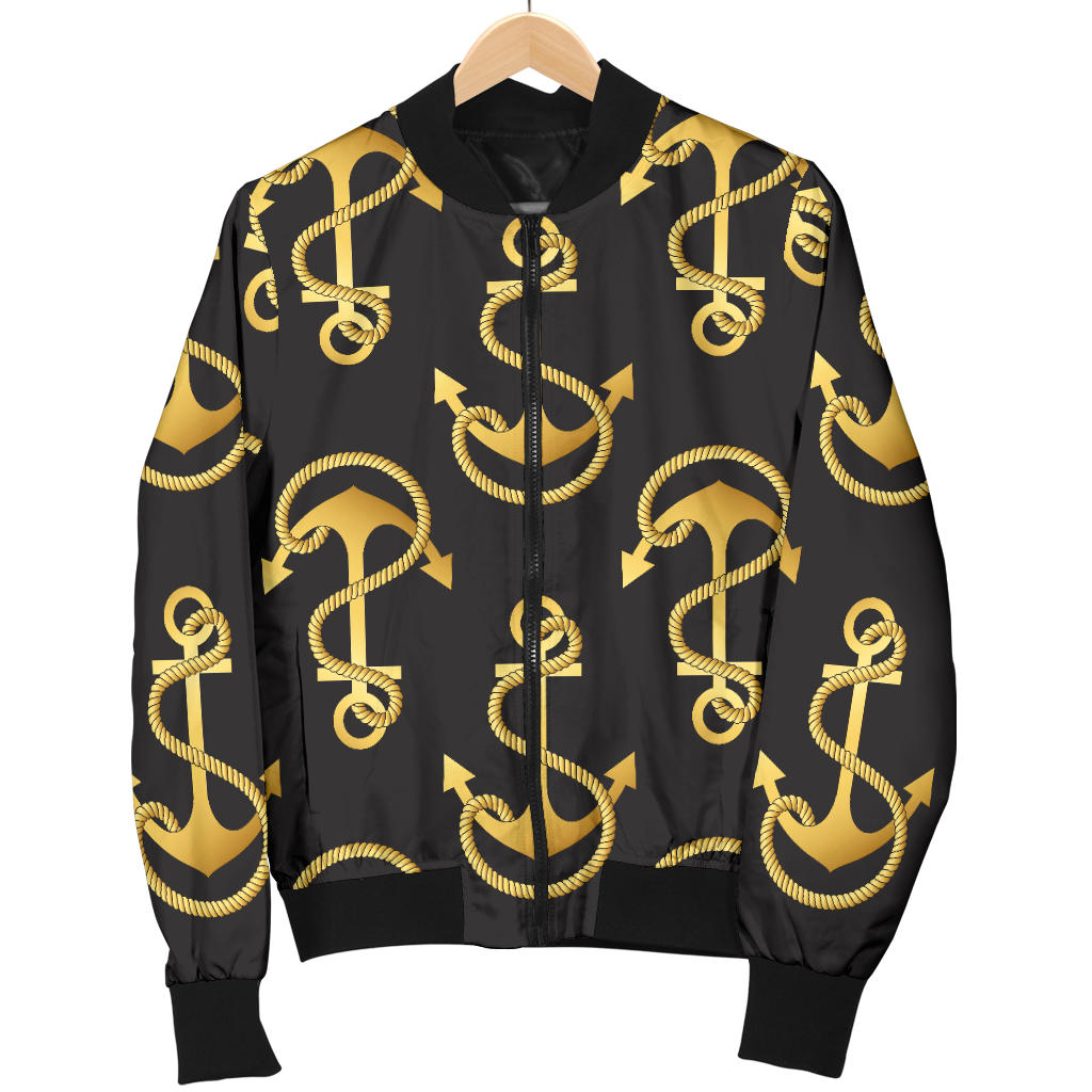 Anchor Gold Pattern Men Bomber Jacket